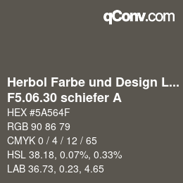 Code couleur: Herbol Farbe und Design Lacke - F5.06.30 schiefer A | qconv.com