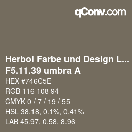 カラーコード: Herbol Farbe und Design Lacke - F5.11.39 umbra A | qconv.com