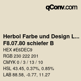 カラーコード: Herbol Farbe und Design Lacke - F8.07.80 schiefer B | qconv.com