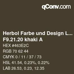 Code couleur: Herbol Farbe und Design Lacke - F9.21.20 khaki A | qconv.com