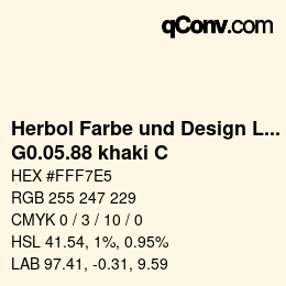 Code couleur: Herbol Farbe und Design Lacke - G0.05.88 khaki C | qconv.com