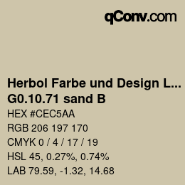 Farbcode: Herbol Farbe und Design Lacke - G0.10.71 sand B | qconv.com