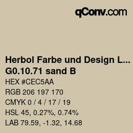 Farbcode: Herbol Farbe und Design Lacke - G0.10.71 sand B | qconv.com