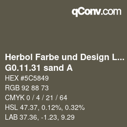 Farbcode: Herbol Farbe und Design Lacke - G0.11.31 sand A | qconv.com