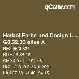 Farbcode: Herbol Farbe und Design Lacke - G0.32.30 olive A | qconv.com