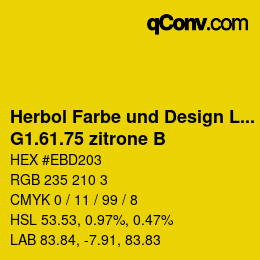 カラーコード: Herbol Farbe und Design Lacke - G1.61.75 zitrone B | qconv.com