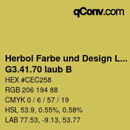 カラーコード: Herbol Farbe und Design Lacke - G3.41.70 laub B | qconv.com