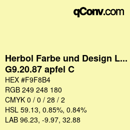 Farbcode: Herbol Farbe und Design Lacke - G9.20.87 apfel C | qconv.com