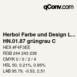 Code couleur: Herbol Farbe und Design Lacke - HN.01.87 grüngrau C | qconv.com