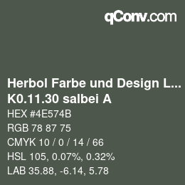 Farbcode: Herbol Farbe und Design Lacke - K0.11.30 salbei A | qconv.com