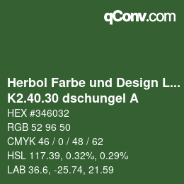 Farbcode: Herbol Farbe und Design Lacke - K2.40.30 dschungel A | qconv.com