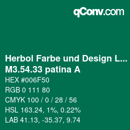 カラーコード: Herbol Farbe und Design Lacke - M3.54.33 patina A | qconv.com