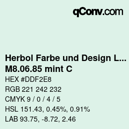 Farbcode: Herbol Farbe und Design Lacke - M8.06.85 mint C | qconv.com