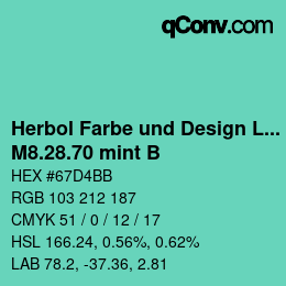 Code couleur: Herbol Farbe und Design Lacke - M8.28.70 mint B | qconv.com