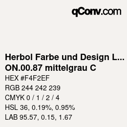 Farbcode: Herbol Farbe und Design Lacke - ON.00.87 mittelgrau C | qconv.com