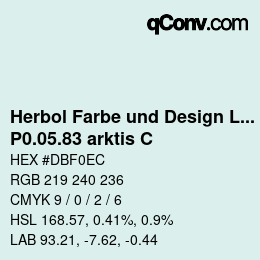 Color code: Herbol Farbe und Design Lacke - P0.05.83 arktis C | qconv.com