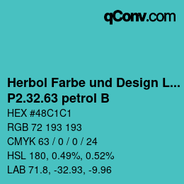 Farbcode: Herbol Farbe und Design Lacke - P2.32.63 petrol B | qconv.com