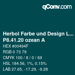 Code couleur: Herbol Farbe und Design Lacke - P8.41.20 ozean A | qconv.com