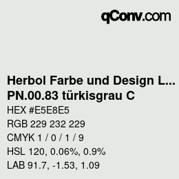Code couleur: Herbol Farbe und Design Lacke - PN.00.83 türkisgrau C | qconv.com
