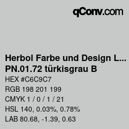 Code couleur: Herbol Farbe und Design Lacke - PN.01.72 türkisgrau B | qconv.com