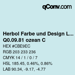 Code couleur: Herbol Farbe und Design Lacke - Q0.09.81 ozean C | qconv.com