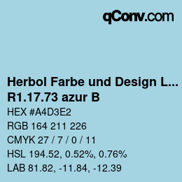 Farbcode: Herbol Farbe und Design Lacke - R1.17.73 azur B | qconv.com