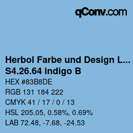 Code couleur: Herbol Farbe und Design Lacke - S4.26.64 indigo B | qconv.com