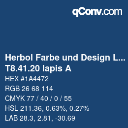 Farbcode: Herbol Farbe und Design Lacke - T8.41.20 lapis A | qconv.com