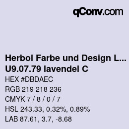 Farbcode: Herbol Farbe und Design Lacke - U9.07.79 lavendel C | qconv.com