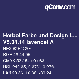 Code couleur: Herbol Farbe und Design Lacke - V5.34.14 lavendel A | qconv.com