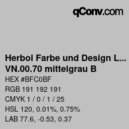 カラーコード: Herbol Farbe und Design Lacke - VN.00.70 mittelgrau B | qconv.com