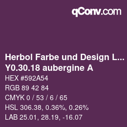 カラーコード: Herbol Farbe und Design Lacke - Y0.30.18 aubergine A | qconv.com