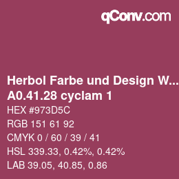カラーコード: Herbol Farbe und Design Wandfarbe - A0.41.28 cyclam 1 | qconv.com