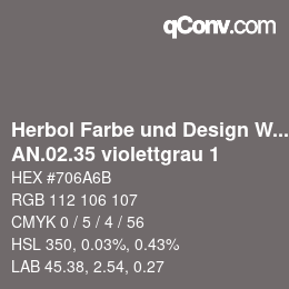 Farbcode: Herbol Farbe und Design Wandfarbe - AN.02.35 violettgrau 1 | qconv.com