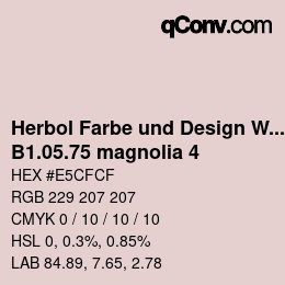 カラーコード: Herbol Farbe und Design Wandfarbe - B1.05.75 magnolia 4 | qconv.com