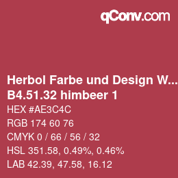 Farbcode: Herbol Farbe und Design Wandfarbe - B4.51.32 himbeer 1 | qconv.com