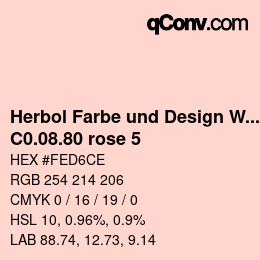 Farbcode: Herbol Farbe und Design Wandfarbe - C0.08.80 rose 5 | qconv.com