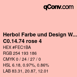 カラーコード: Herbol Farbe und Design Wandfarbe - C0.14.74 rose 4 | qconv.com