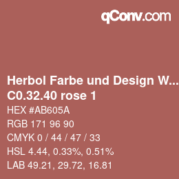 カラーコード: Herbol Farbe und Design Wandfarbe - C0.32.40 rose 1 | qconv.com