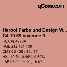 Farbcode: Herbol Farbe und Design Wandfarbe - C4.19.59 cayenne 3 | qconv.com