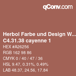 Farbcode: Herbol Farbe und Design Wandfarbe - C4.31.38 cayenne 1 | qconv.com