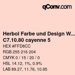 Farbcode: Herbol Farbe und Design Wandfarbe - C7.10.80 cayenne 5 | qconv.com