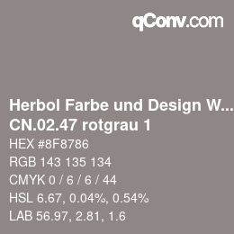 Code couleur: Herbol Farbe und Design Wandfarbe - CN.02.47 rotgrau 1 | qconv.com