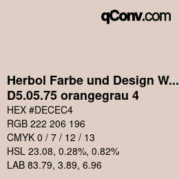 Code couleur: Herbol Farbe und Design Wandfarbe - D5.05.75 orangegrau 4 | qconv.com