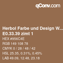 Farbcode: Herbol Farbe und Design Wandfarbe - E0.33.39 zimt 1 | qconv.com