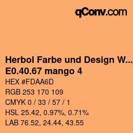 カラーコード: Herbol Farbe und Design Wandfarbe - E0.40.67 mango 4 | qconv.com