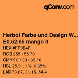 カラーコード: Herbol Farbe und Design Wandfarbe - E0.52.65 mango 3 | qconv.com