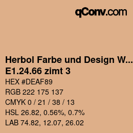 Farbcode: Herbol Farbe und Design Wandfarbe - E1.24.66 zimt 3 | qconv.com