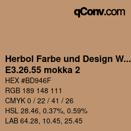 Farbcode: Herbol Farbe und Design Wandfarbe - E3.26.55 mokka 2 | qconv.com