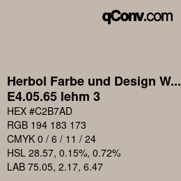 カラーコード: Herbol Farbe und Design Wandfarbe - E4.05.65 lehm 3 | qconv.com